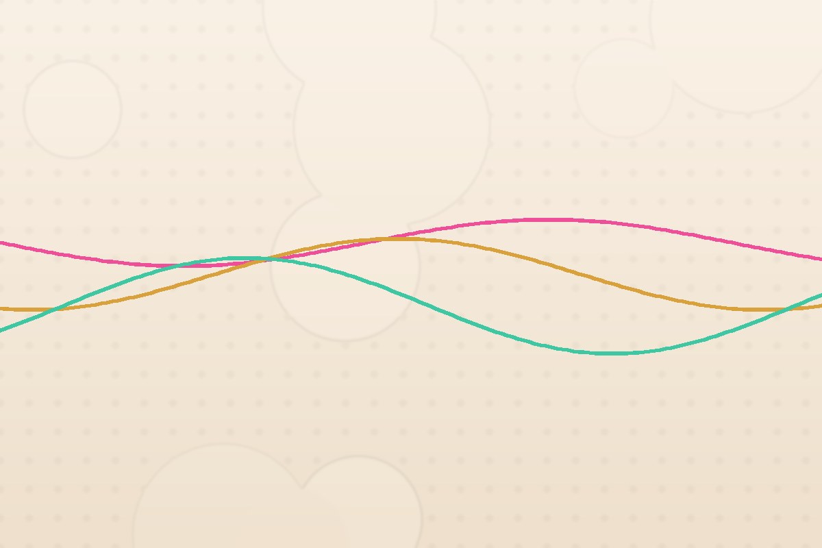 Warm cream backdrop with soft candy-colored voice waves